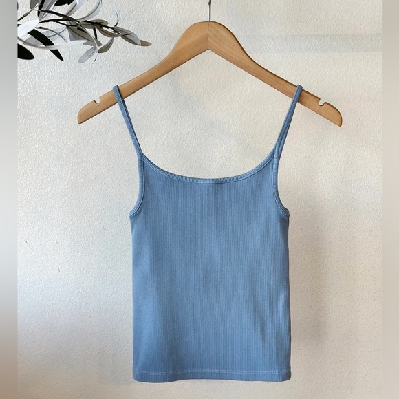 NWT DONNI. Ribbed Spaghetti Tank Top - Picture 6 of 9